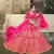 Pink dori, zari and thread embroidered with stone work satin semi stitched lehenga