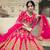 Pink dori, zari and thread embroidered with stone work satin Semi Stitched Lehenga