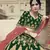 Dark-green dori, zari and thread embroidered with stone work satin semi stitched lehenga