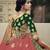 Dark-green dori, zari and thread embroidered with stone work satin semi stitched lehenga