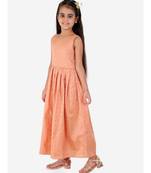 All over dots printed gown  Pink