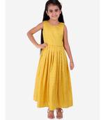 All over dots printed gown  yellow