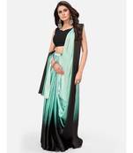 Sea Green Satin Ready to Wear Saree With Ombre Effect