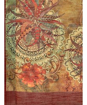 Multicoloured & Silver-Toned Linen Blend Saree 7