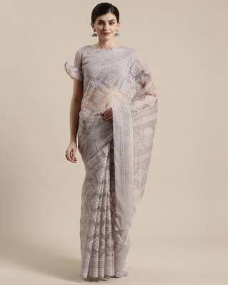 Sareemall Grey Festive Brasso Brasso Saree With Unstitched Blouse 1
