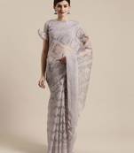 Sareemall Grey Festive Brasso Brasso Saree With Unstitched Blouse
