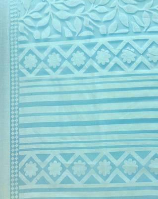 Sareemall Turquoise Festive Brasso Brasso Saree With Unstitched Blouse 3