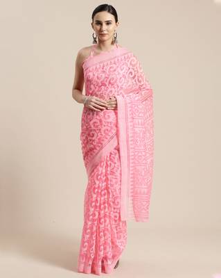 Sareemall Pink Festive Brasso Brasso Saree With Unstitched Blouse 1