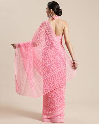 Sareemall Pink Festive Brasso Brasso Saree With Unstitched Blouse 2