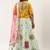Plus Size Women Sky Net Embroidered Semi-Stitched Lehenga & Unstitched Blouse with Dupatta