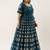 Plus Size Women Teal Net Mirror Work Semi-Stitched Lehenga & Unstitched Blouse with Dupatta