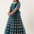 Plus Size Women Teal Net Mirror Work Semi-Stitched Lehenga & Unstitched Blouse with Dupatta