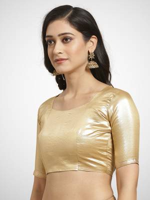 Sareemall Sea Green Casual Lycra Solid Saree With Unstitched Blouse 3