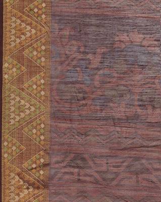 Sareemall Brown Casual Brasso Printed Saree With Unstitched Blouse 3