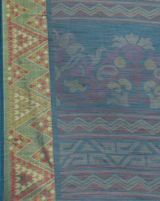 Sareemall Teal Green Casual Brasso Printed Saree With Unstitched Blouse 3