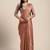 Sareemall Dusty Rose /Brown Casual Japan Satin Printed Saree With Unstitched Blouse