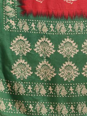 Sareemall Maroon Casual Manipuri Silk Printed Saree With Unstitched Blouse 3