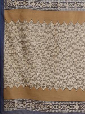 Sareemall Navy Blue Casual Manipuri Silk Printed Saree With Unstitched Blouse 3
