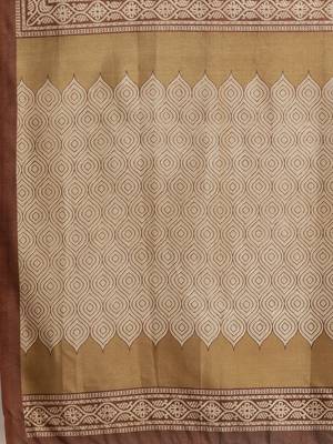 Sareemall Brown Casual Manipuri Silk Printed Saree With Unstitched Blouse 3