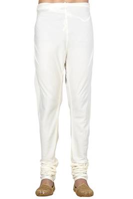 White printed blended cotton kurta-pajama 3