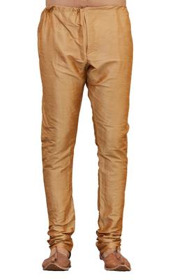 Gold printed art silk kurta-pajama 3