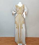 Grey luxurious Moroccan Kaftan sun-proof hijab