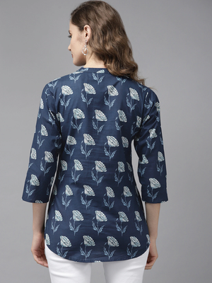Blue printed cotton cotton-tops 2