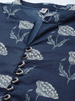 Blue printed cotton cotton-tops 4