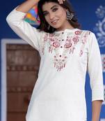 White embroidered cotton cotton-tops
