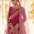 Pink Zari, zarkan, zardosi and thread embroidered velvet semi stitched wedding lehenga