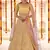 Yellow gota, zarkan and thread embroidered organza semi stitched wedding lehenga