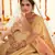 Yellow gota, zarkan and thread embroidered organza semi stitched wedding lehenga