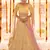 Yellow gota, zarkan and thread embroidered organza semi stitched wedding lehenga
