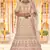 Yellow Sequins, zarkan and thread embroidered crepe silk semi stitched wedding lehenga