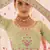 Green Zari, zarkan, gota and thread embroidered Georgette semi stitched wedding lehenga