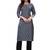 Grey printed cotton long-kurtis