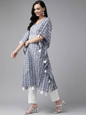 Grey printed cotton kurtas-and-kurtis 2