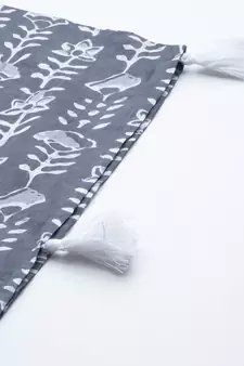 Grey printed cotton kurtas-and-kurtis
