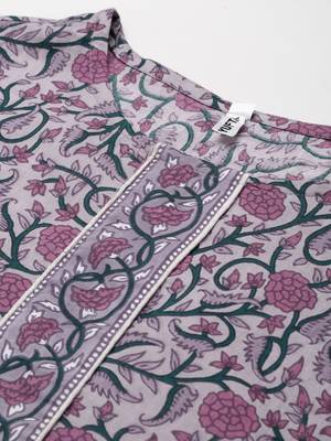 Lavender printed cotton kurtas-and-kurtis 4