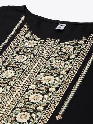 Black plain rayon kurtas-and-kurtis 5
