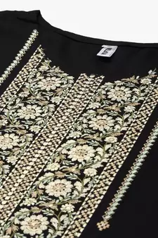 Black plain rayon kurtas-and-kurtis