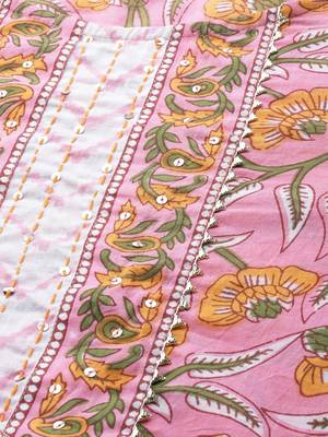 Baby-pink printed cotton kurtas-and-kurtis 4