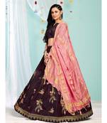Pink coloured Embroidered  Semi-Stitched Lehenga & Unstitched Blouse With Dupatta