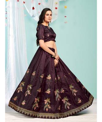 Pink coloured Embroidered  Semi-Stitched Lehenga & Unstitched Blouse With Dupatta 5