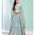 BLUE coloured Embroidered  Semi-Stitched Lehenga & Unstitched Blouse With Dupatta