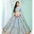 BLUE coloured Embroidered  Semi-Stitched Lehenga & Unstitched Blouse With Dupatta