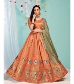 MULTICOLOR coloured Embroidered  Semi-Stitched Lehenga & Unstitched Blouse With Dupatta