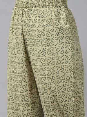 Olive printed cotton kurta-suits 6