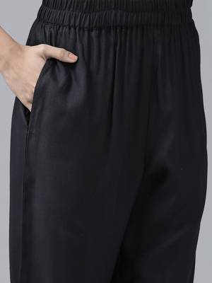 Black printed cotton kurta-suits 5