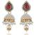 Pearl Studed Jhumkis in Maroon Green